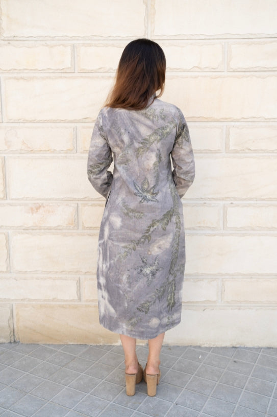 Greywood Botanical Tie Neck Dress