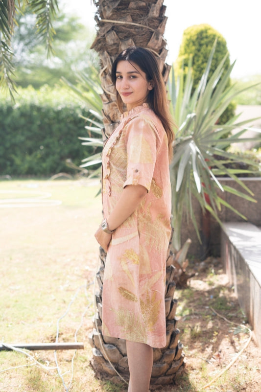 Blush Canopy Ruffle Dress