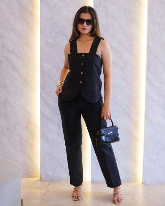 core Black waist coat set