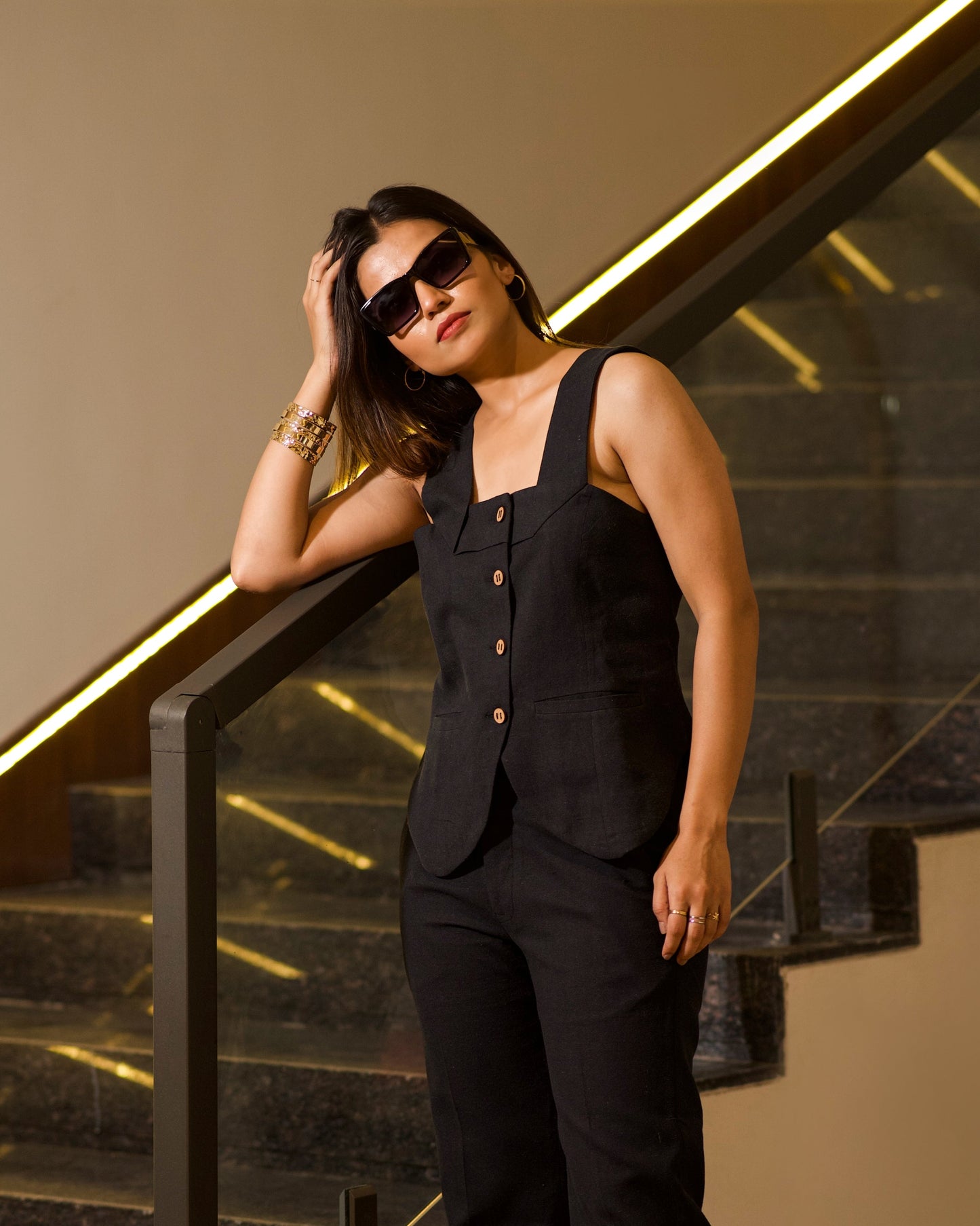 core Black waist coat set