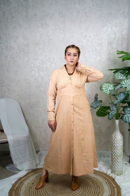Ethereal Peac Button-Down Dress