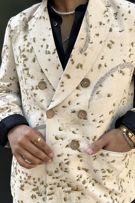 Mens Ecoprinted Blazer - Mixed leaves