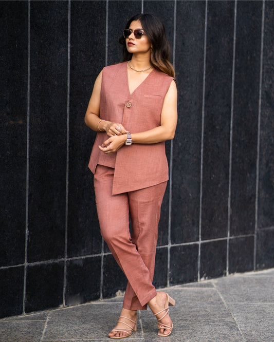 Rust  Root natural dyed  waistcoat set