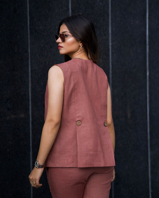 Rust  Root natural dyed  waistcoat set