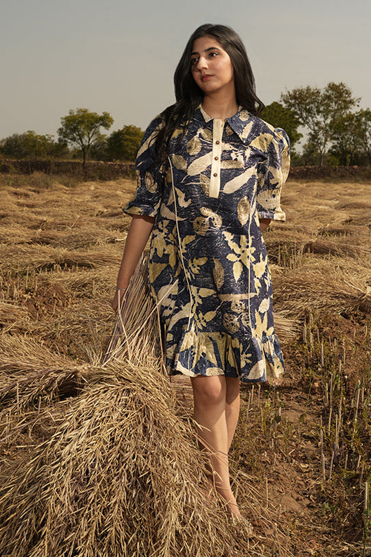 Indigo Eco printed Dress