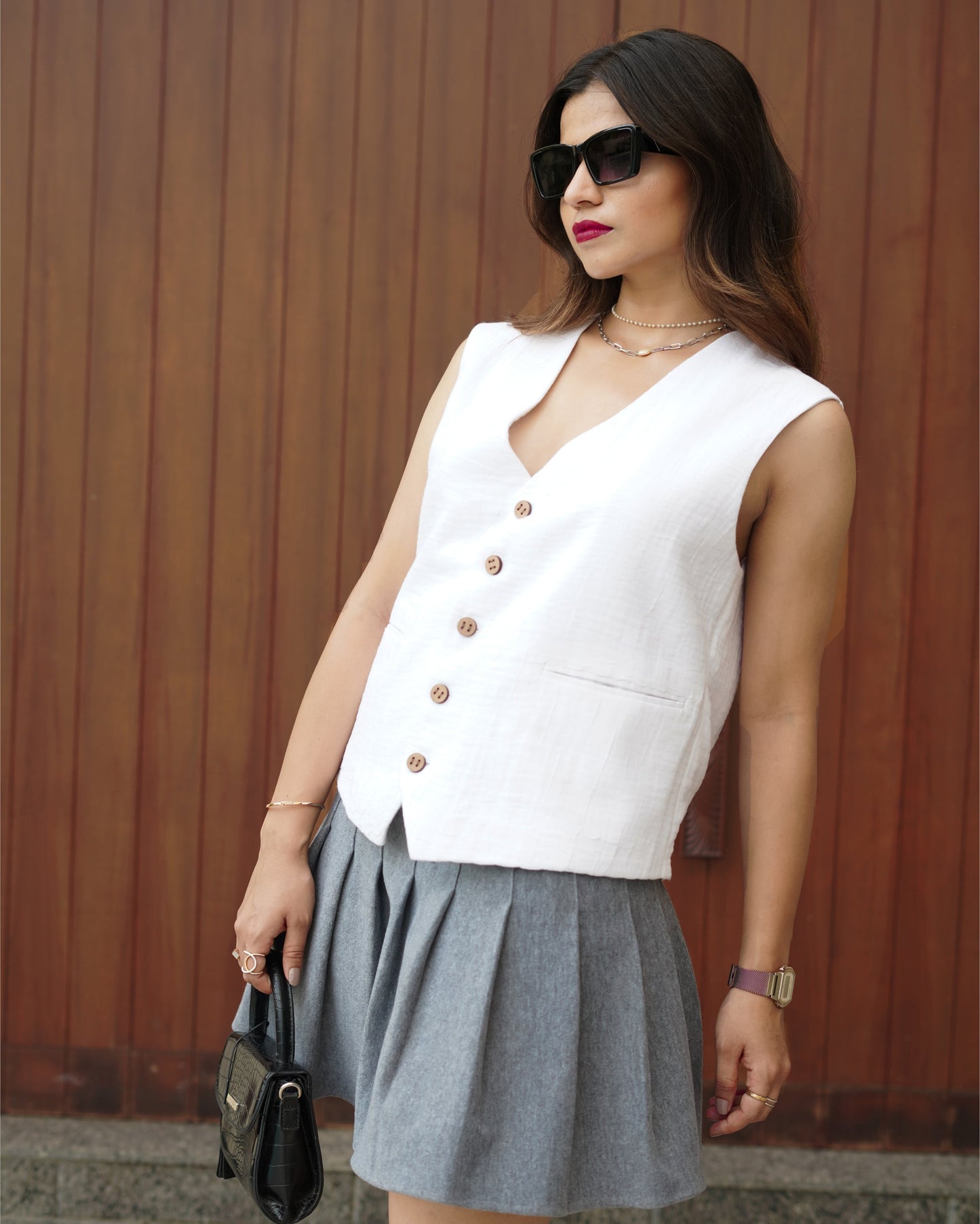 gauze coton waistcoat