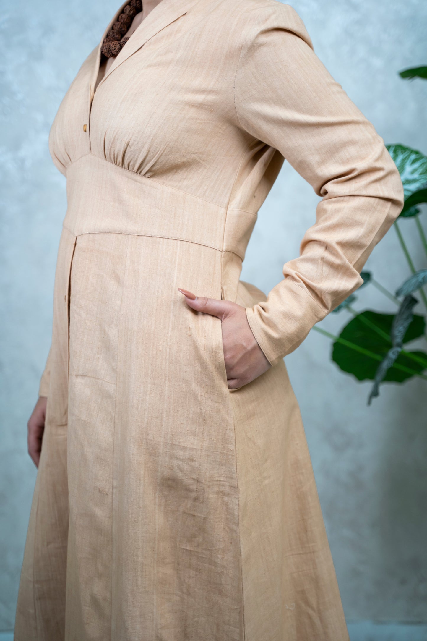Ethereal Peac Button-Down Dress