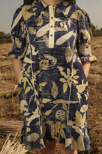 Indigo Eco printed Dress