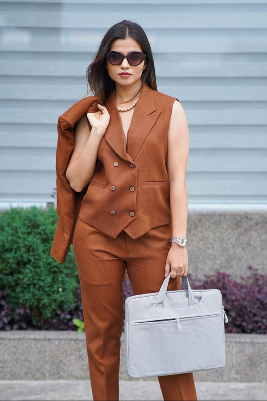 Natural Cutch dyed  3 piece set